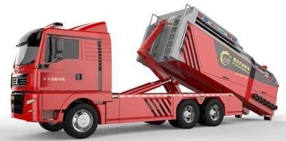 Didelio srauto gaisro gesinimo modulis